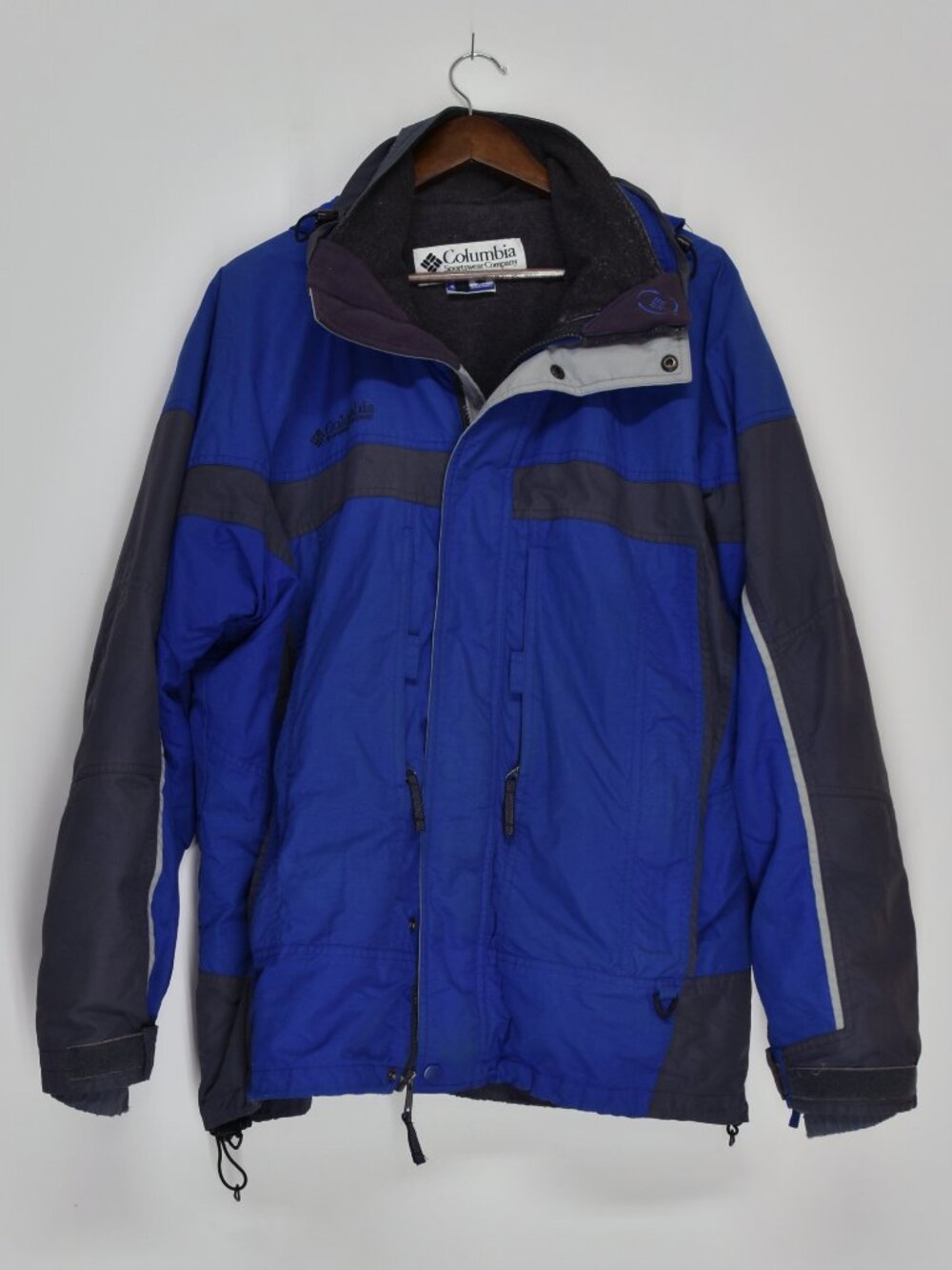 Columbia Boulder Ridge Core Interchange 3-in-1 Jacket Mens L Blue Gray Fleece